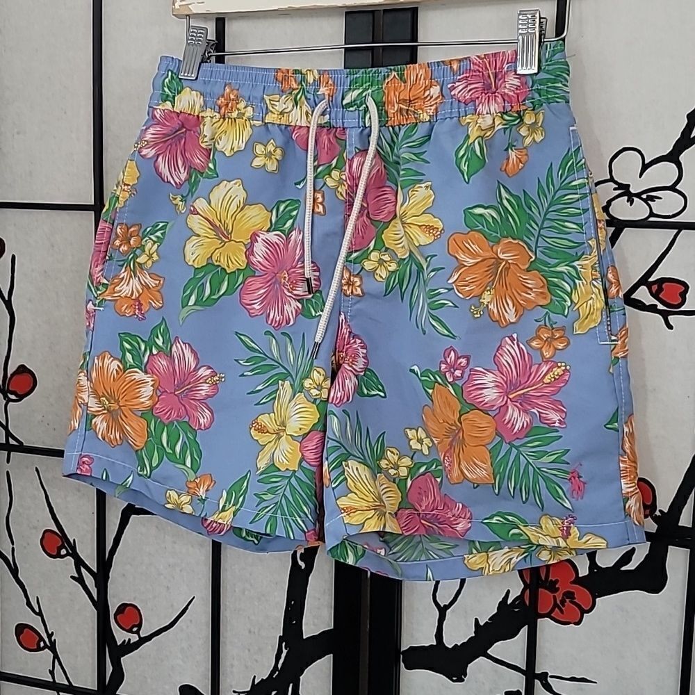 Polo Ralph Lauren Mens Multi Floral Lined Swim Trunks size Small - Picture 2 of 9